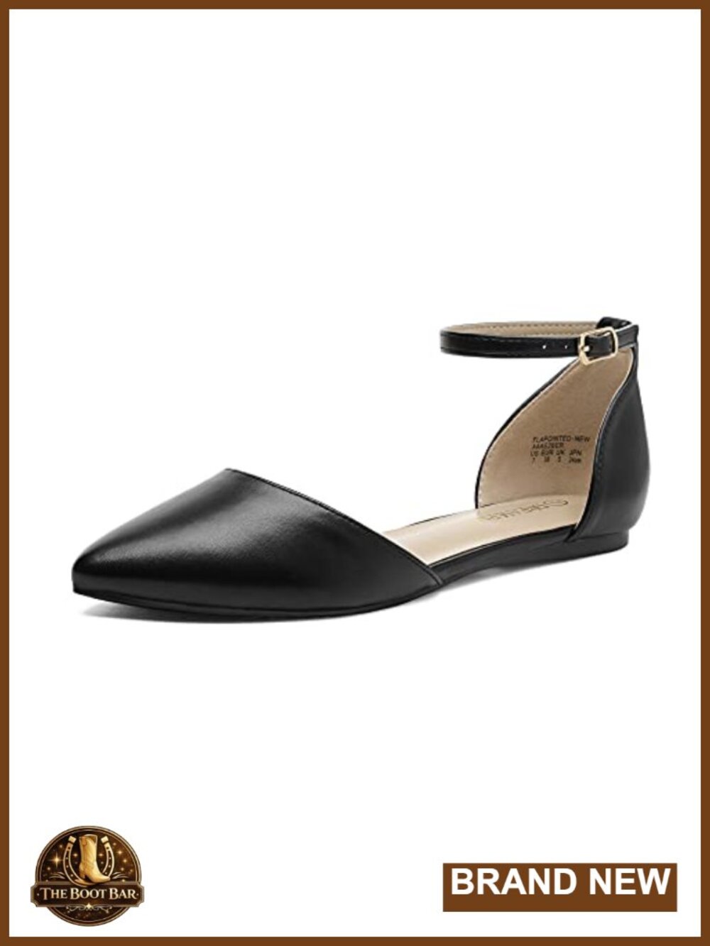 D'Orsay Pointed Toe Flats Women's Dressy Comfortable Non-Slip TPR Sole Ankle